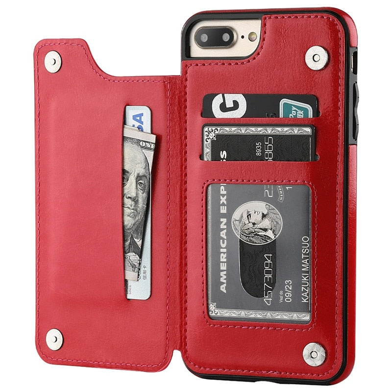 Phone Wallet Case | Leather Folio with 3 Card Slots & Kickstand | All-Around Protection