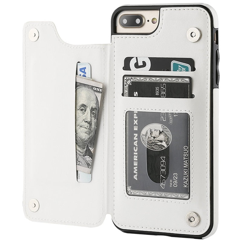 Phone Wallet Case | Leather Folio with 3 Card Slots & Kickstand | All-Around Protection