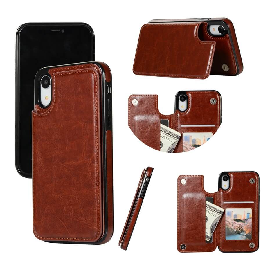 Phone Wallet Case | Leather Folio with 3 Card Slots & Kickstand | All-Around Protection