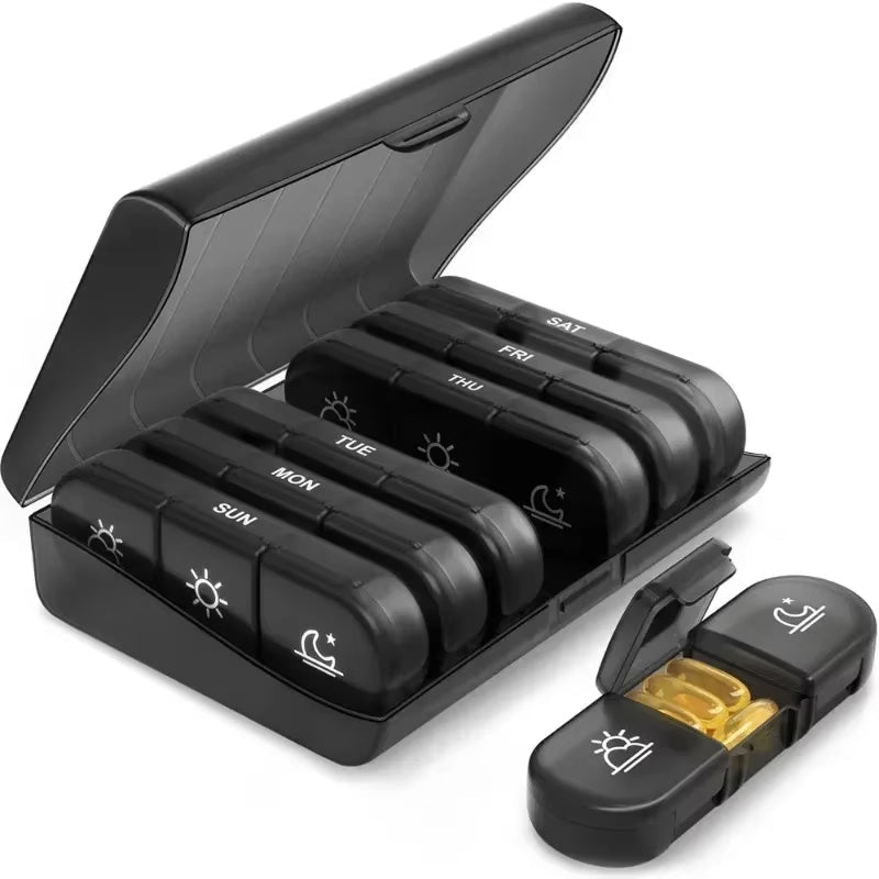 Pill Organizer | 7-Day Travel Case | Large BPA-Free Compartments