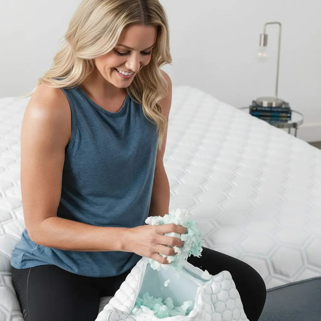Pillow for Side Sleepers | Cooling Shredded Memory Foam | Adjustable Fill | Neck Support