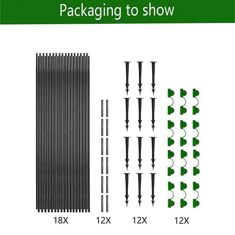 Plant Tunnel Kit | 5-Arch Fiberglass Arches | Galvanized Connectors | Weatherproof