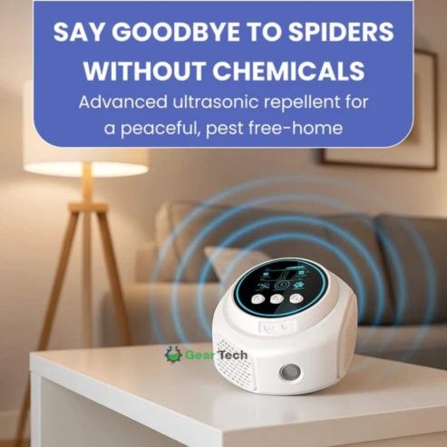 Plug-In Ultrasonic Spider Repeller | Chemical-Free & Pet-Safe | 3,200 sq ft Coverage