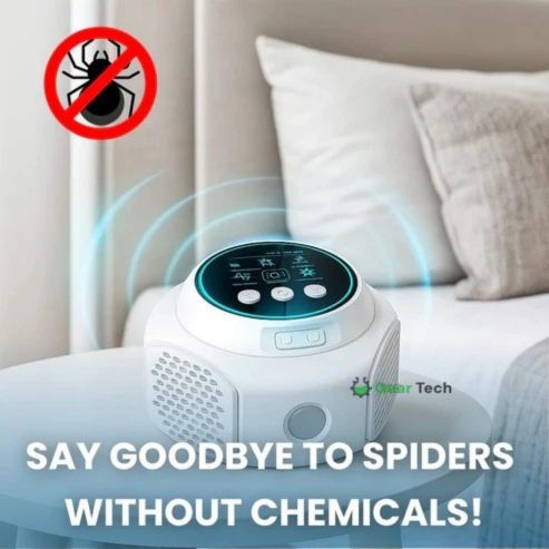 Plug-In Ultrasonic Spider Repeller | Chemical-Free & Pet-Safe | 3,200 sq ft Coverage