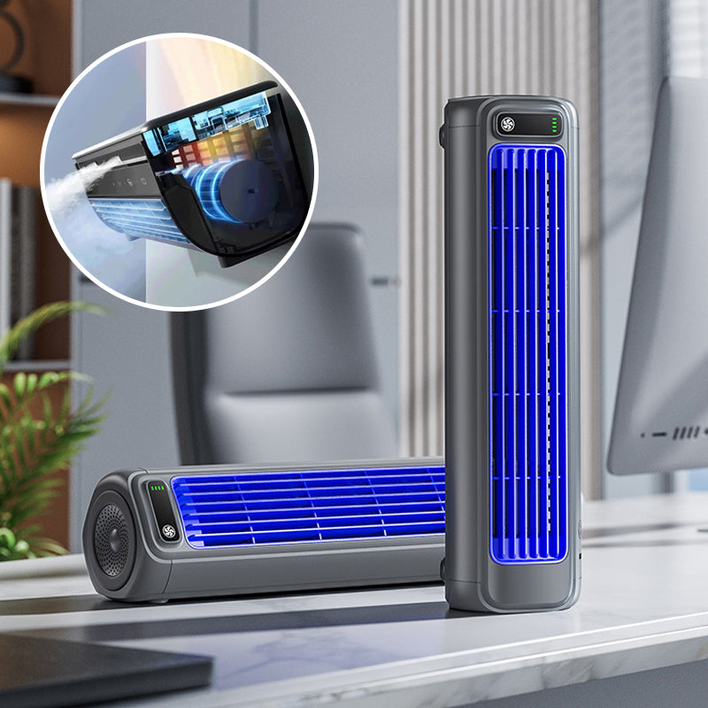 Portable Air Conditioner | Bladeless Ultra-Quiet Design | Rechargeable | 12-Hour Battery Life