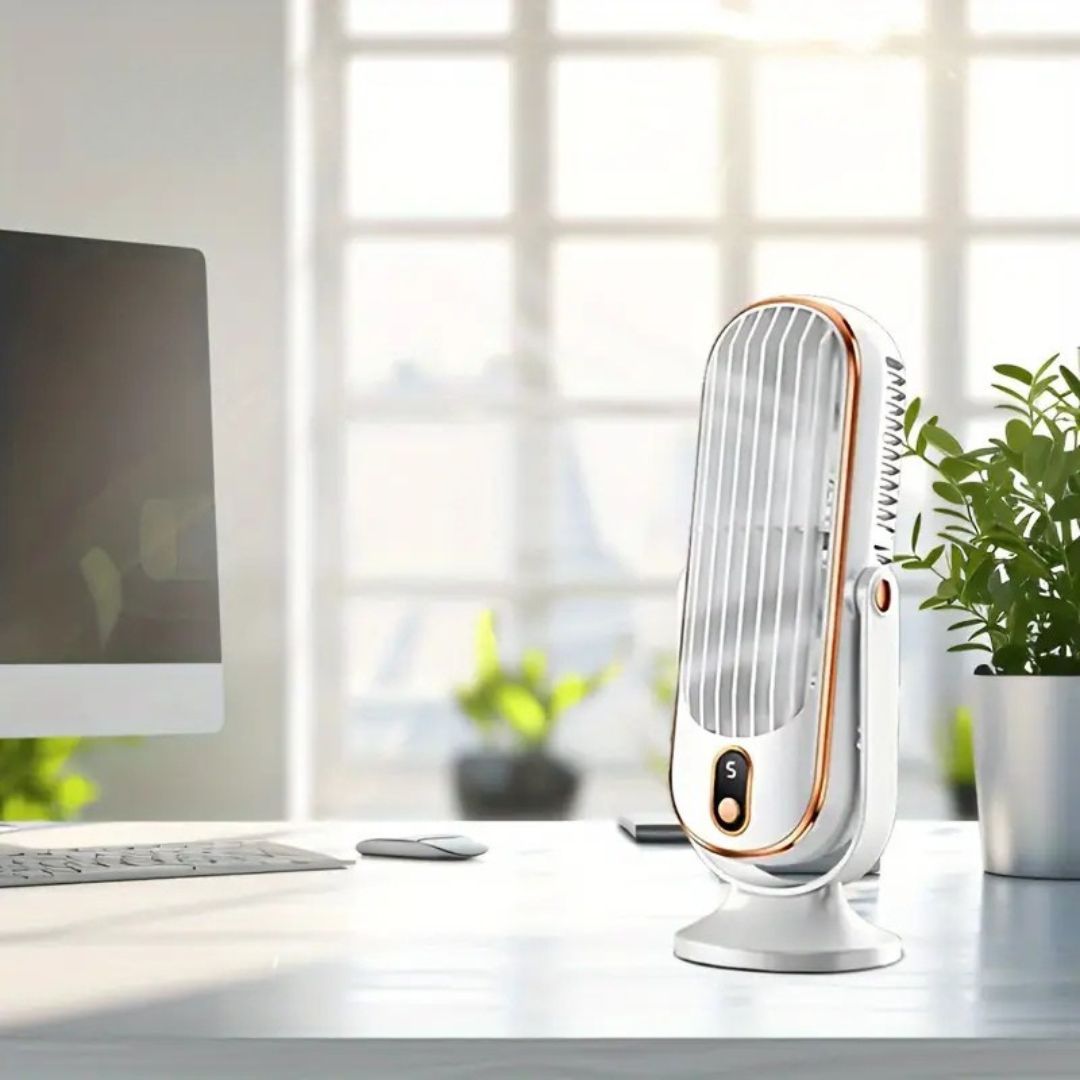 Portable Desktop Fan | Ultra-Quiet Operation | USB Powered & Rechargeable