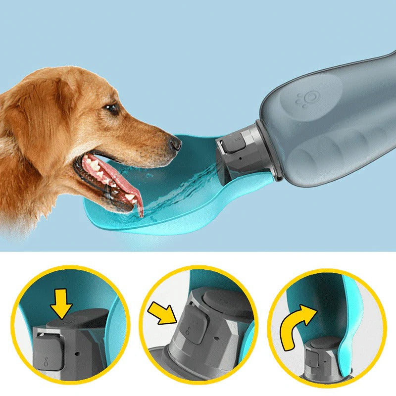 Portable Dog Water Bottle | Collapsible Bowl & One-Handed Use | Leak-Proof Food-Safe Design