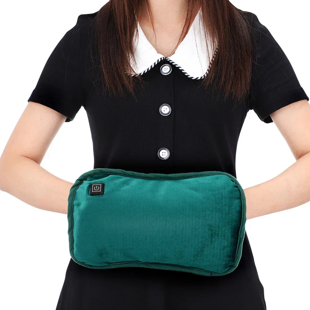 Portable Heating Pad for Hands & Stomach | USB Rechargeable & Quick-Heating | Plush Cover, 30 x 20 cm
