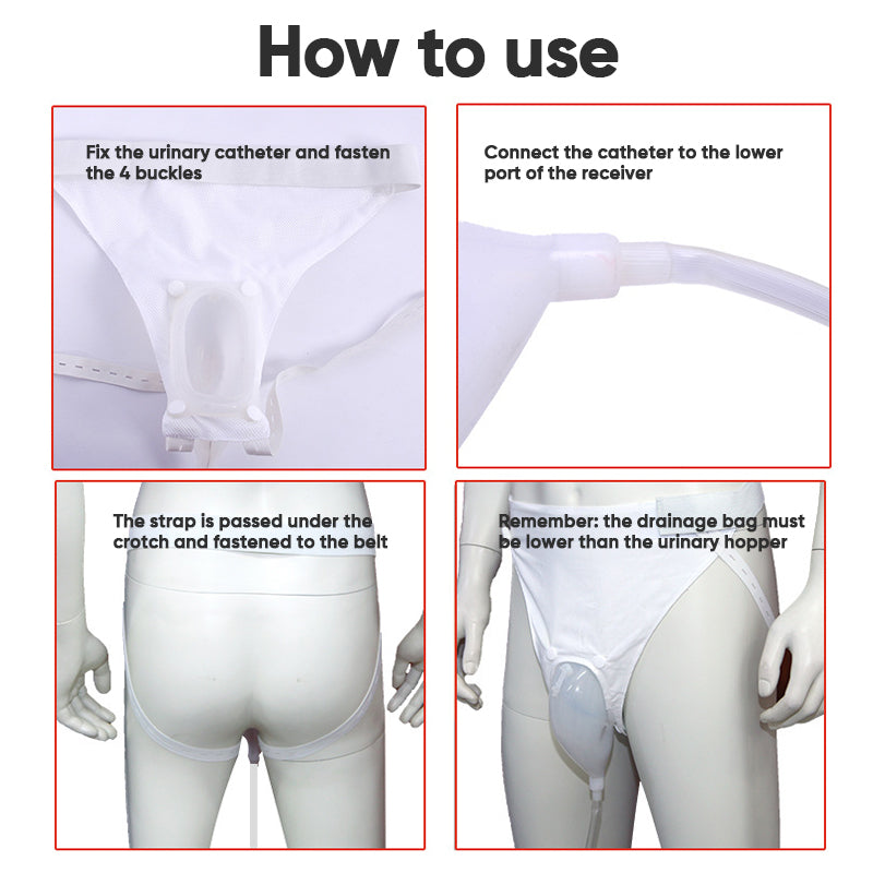 Portable Urinal System | Silicone Collector & 1L Urine Bag | Cotton Brief