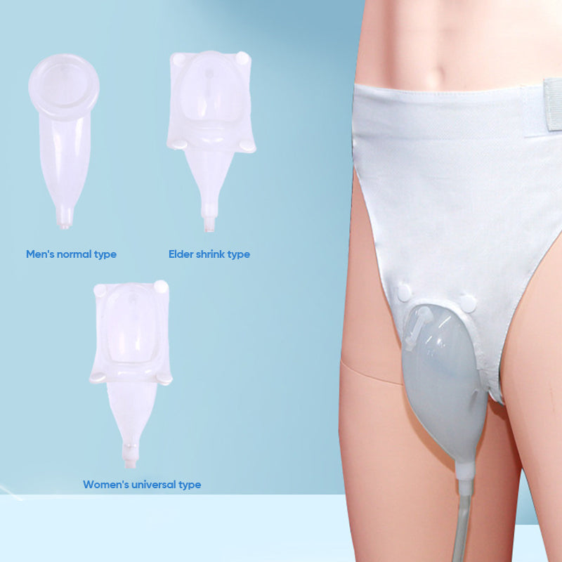 Portable Urinal System | Silicone Collector with Padded Rim | 1000ml Bag & Cotton Brief for Travel