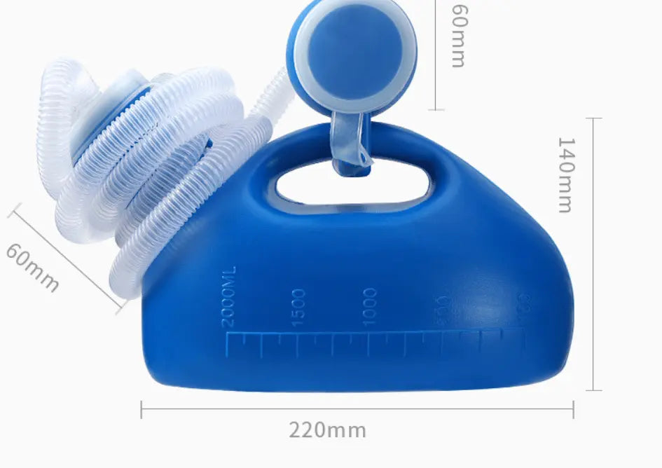 Portable Urinal for Men | Removable Hose & Leakproof Lid | 2L Capacity & Measuring Scale
