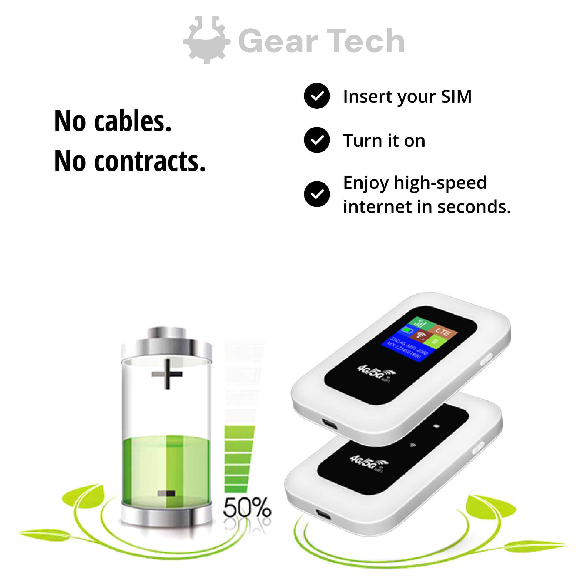 Portable WiFi Router for Camper | 5G LTE Connectivity | Long Battery Life | Remote Work & Travel