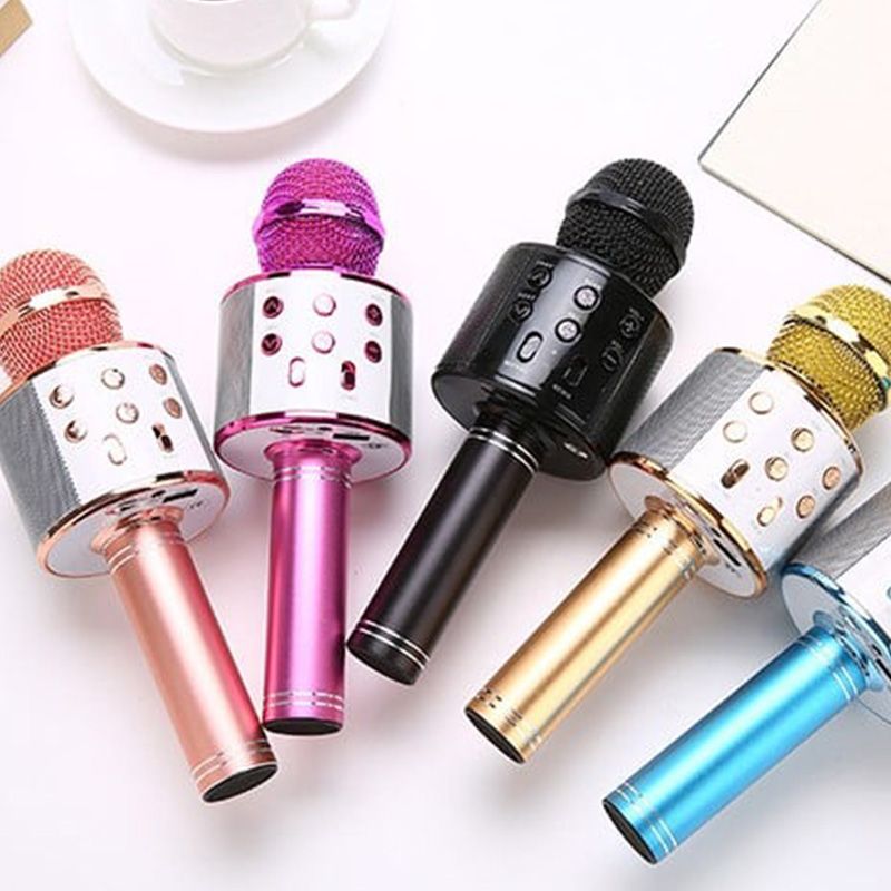 Portable Wireless Karaoke Microphone | Stereo Speakers & Reverb | Bluetooth, AUX & USB Playback