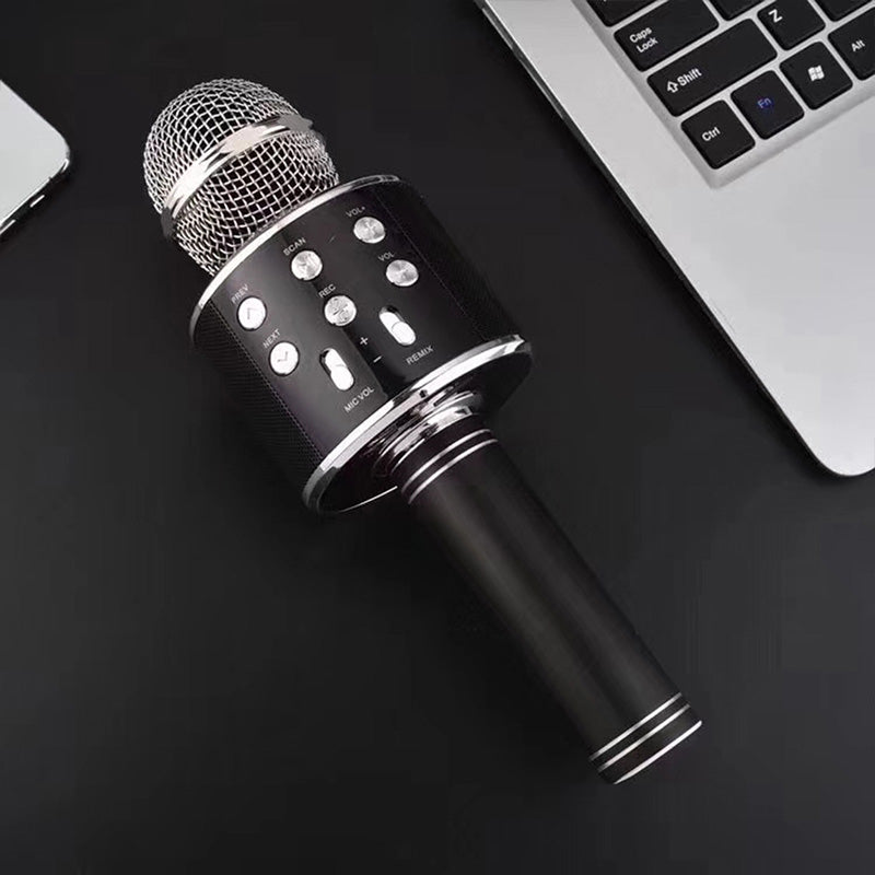 Portable Wireless Karaoke Microphone | Stereo Speakers & Reverb | Bluetooth, AUX & USB Playback