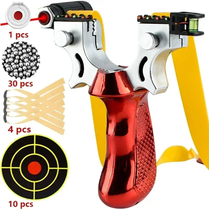 Precision Slingshot | Laser Sight & Built-In Level | Non-Slip Grip