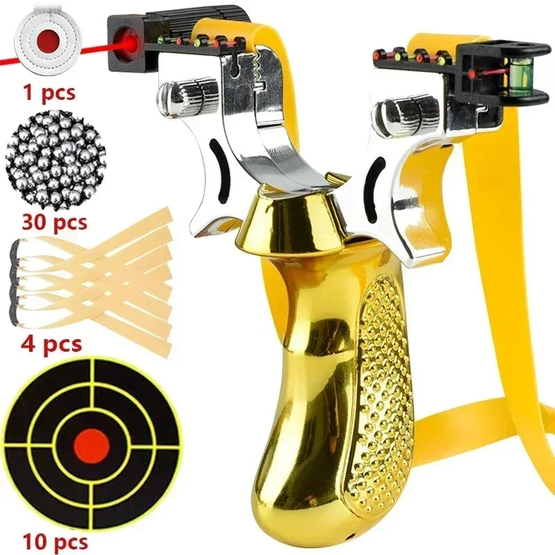 Precision Slingshot | Laser Sight & Built-In Level | Non-Slip Grip