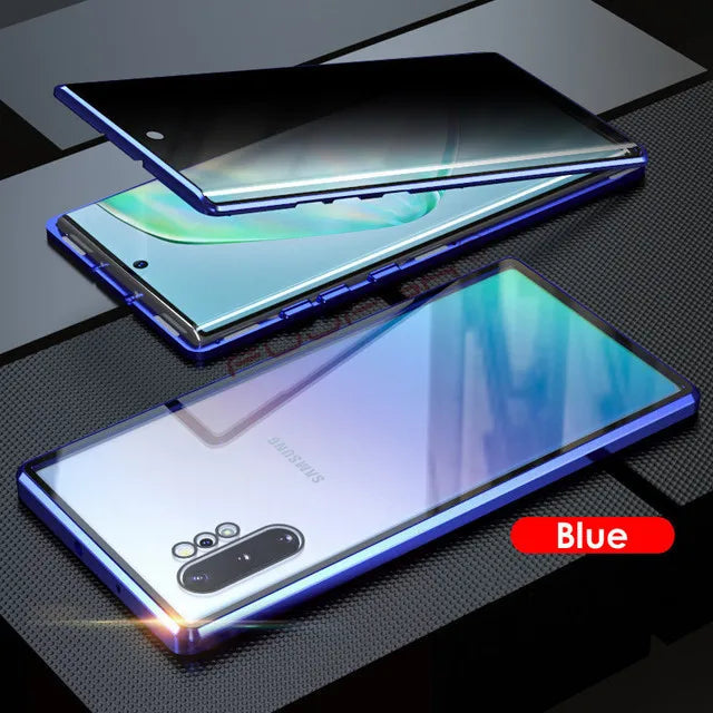 Privacy Phone Case | Magnetic Metal Frame & Tempered Glass | Clear Back & Scratch-Resistant