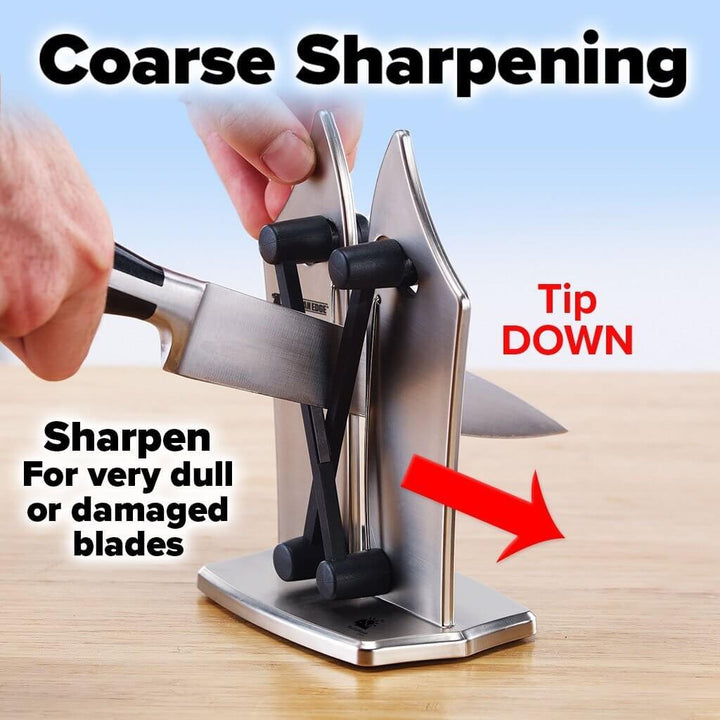 Professional Kitchen Knife Sharpener | Tungsten Carbide Edge | Non-Slip Base