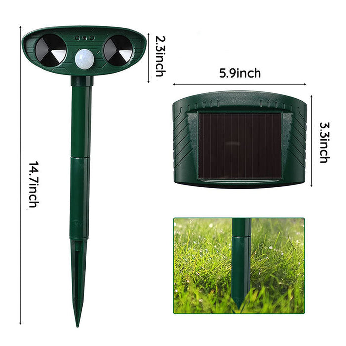 Raccoon & Pest Repeller | Motion-Activated Ultrasonic | Solar-Powered & Waterproof | Pet-Safe
