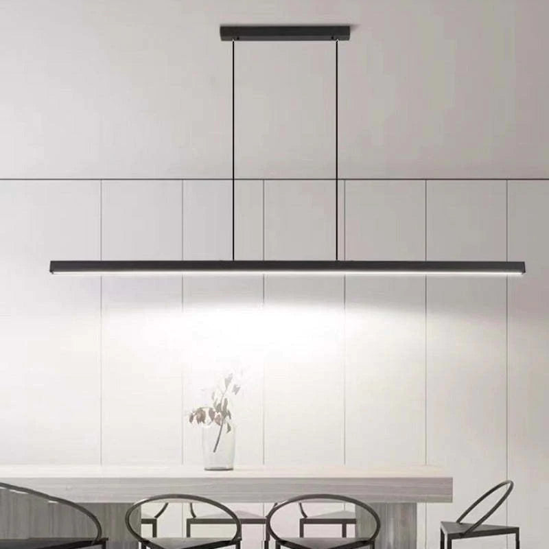 Rectangular LED Pendant Light | Slim Linear Minimalist | Adjustable Height | Energy-Efficient
