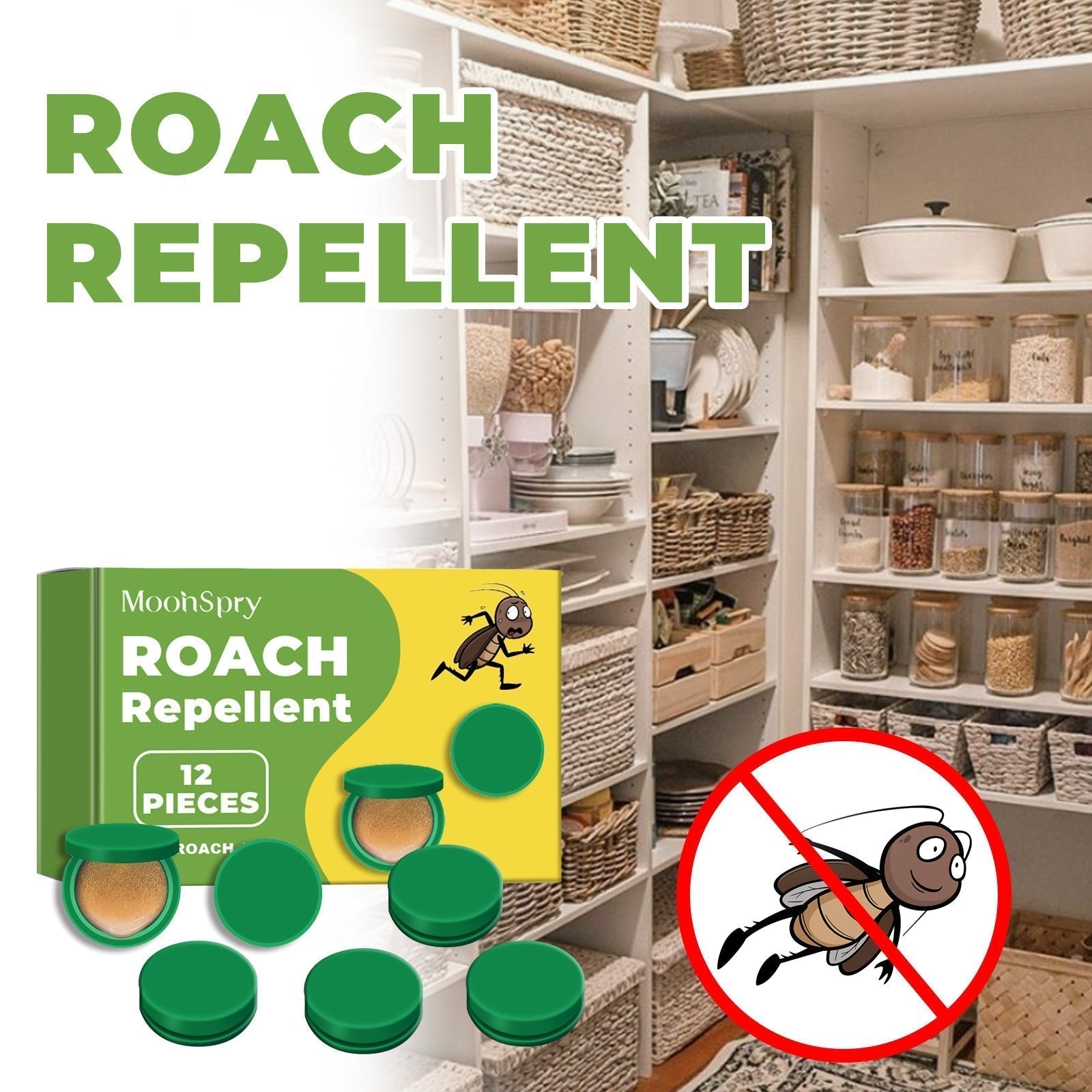 Roach Bait Discs | Boric Acid Colony Bait | 24 Pack | Child & Pet Safe