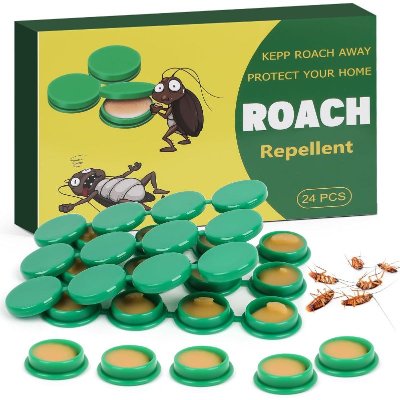 Roach Bait Discs | Boric Acid Colony Bait | 24 Pack | Child & Pet Safe