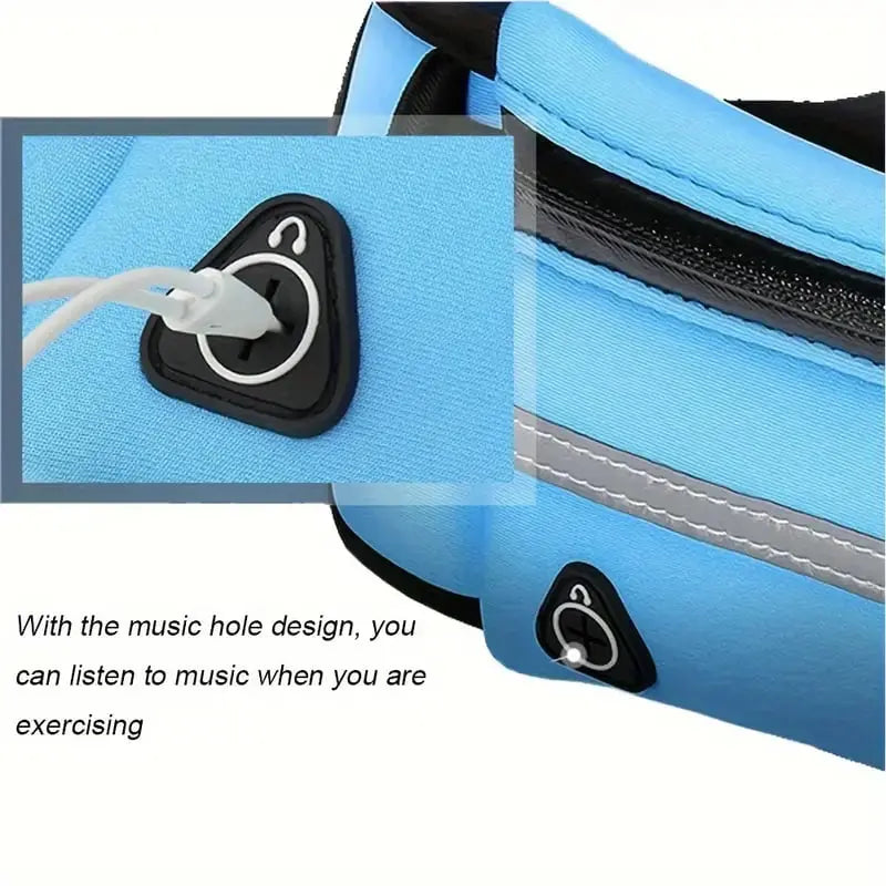 Running Belt | Adjustable Non-Slip Fit | Bottle & Phone Pocket | Reflective