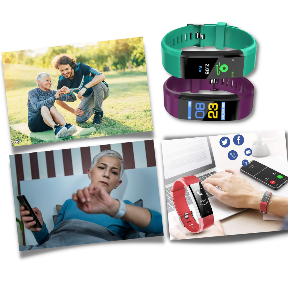 Senior Smartwatch | Health & Fitness Tracking | Bright 0.96 in LED Display | USB Rechargeable