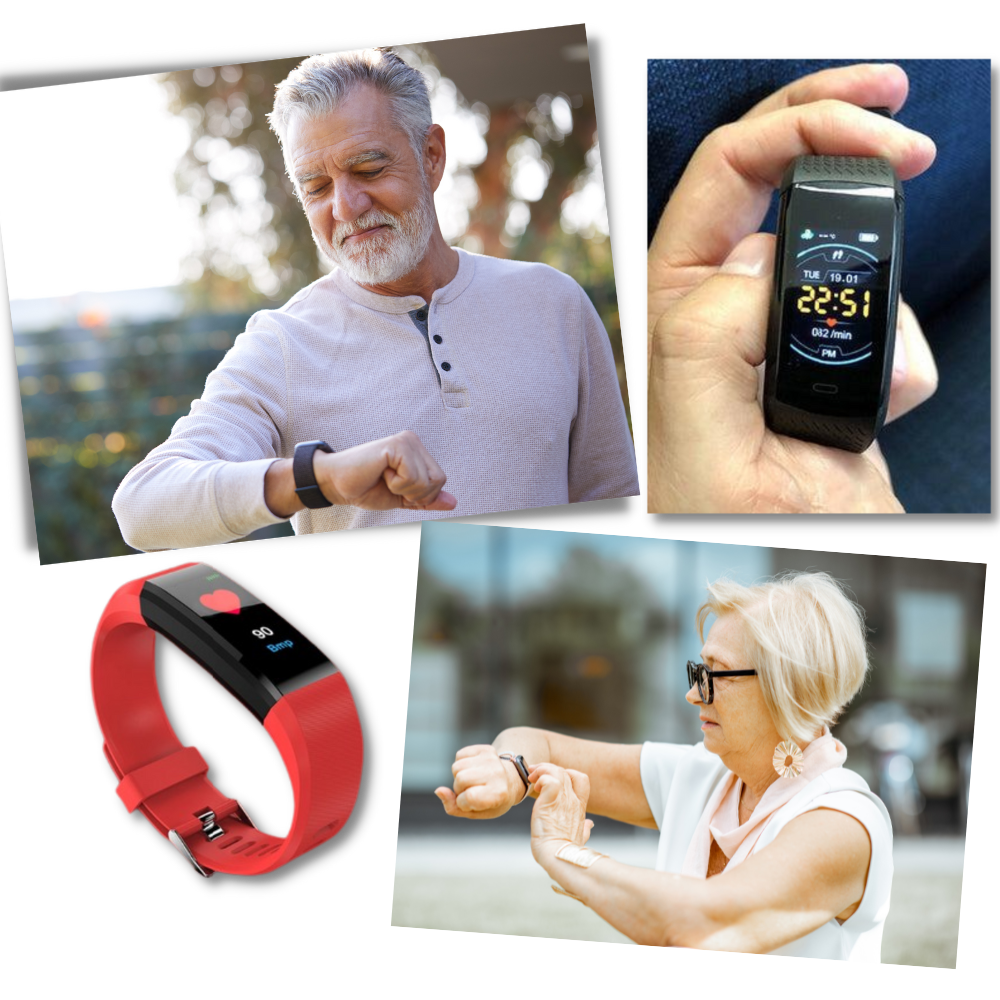 Senior Smartwatch | Large LED Display | Heart Rate & BP Monitor | Senior-Friendly Design