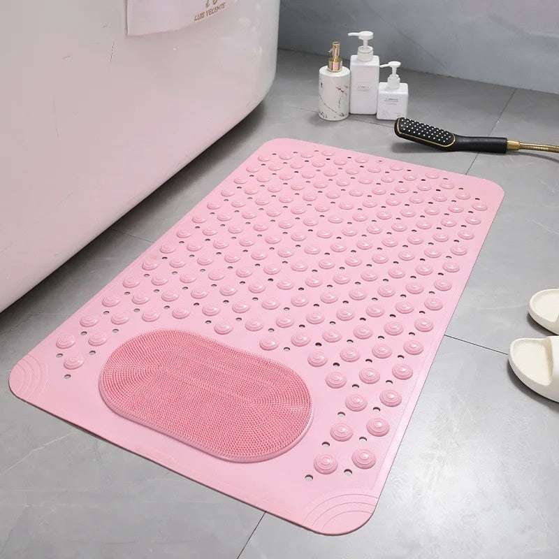 Shower Mat | Non-Slip with Built-In Foot Scrubber | Durable Rubber & Strong Suction Cups