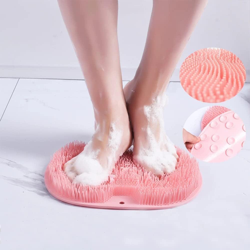 Shower Scrubbing Mat for Feet & Body | Silicone Massage Bristles | Suction Cups & Non-Slip