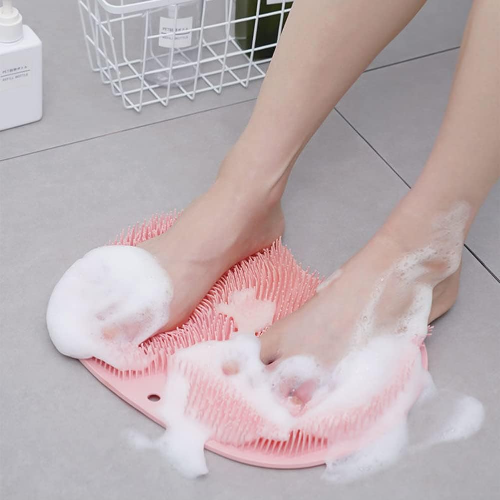 Shower Scrubbing Mat for Feet & Body | Silicone Massage Bristles | Suction Cups & Non-Slip