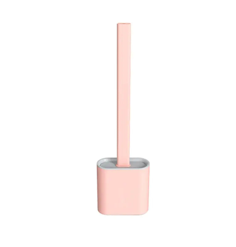 Silicone Toilet Brush | D-Shaped Flexible Head | Scratch-Free Bristles & Ventilated Quick-Dry Holder