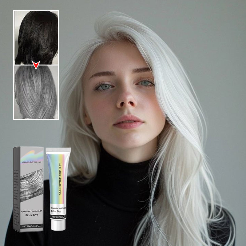 Silver Hair Color | Ammonia-Free Plant Extract Formula | 100g | Aloe & Hydrolyzed Wheat Protein