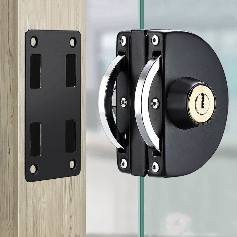 Sliding Glass Door Lock | Stainless Steel Sliding Mechanism | Fits 10-14mm Glass