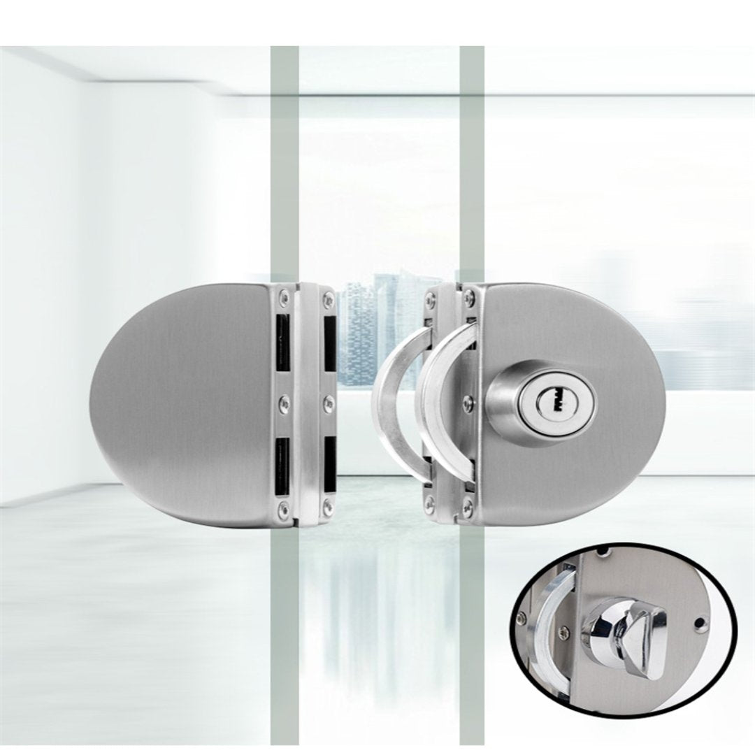 Sliding Glass Door Lock | Stainless Steel Sliding Mechanism | Fits 10-14mm Glass