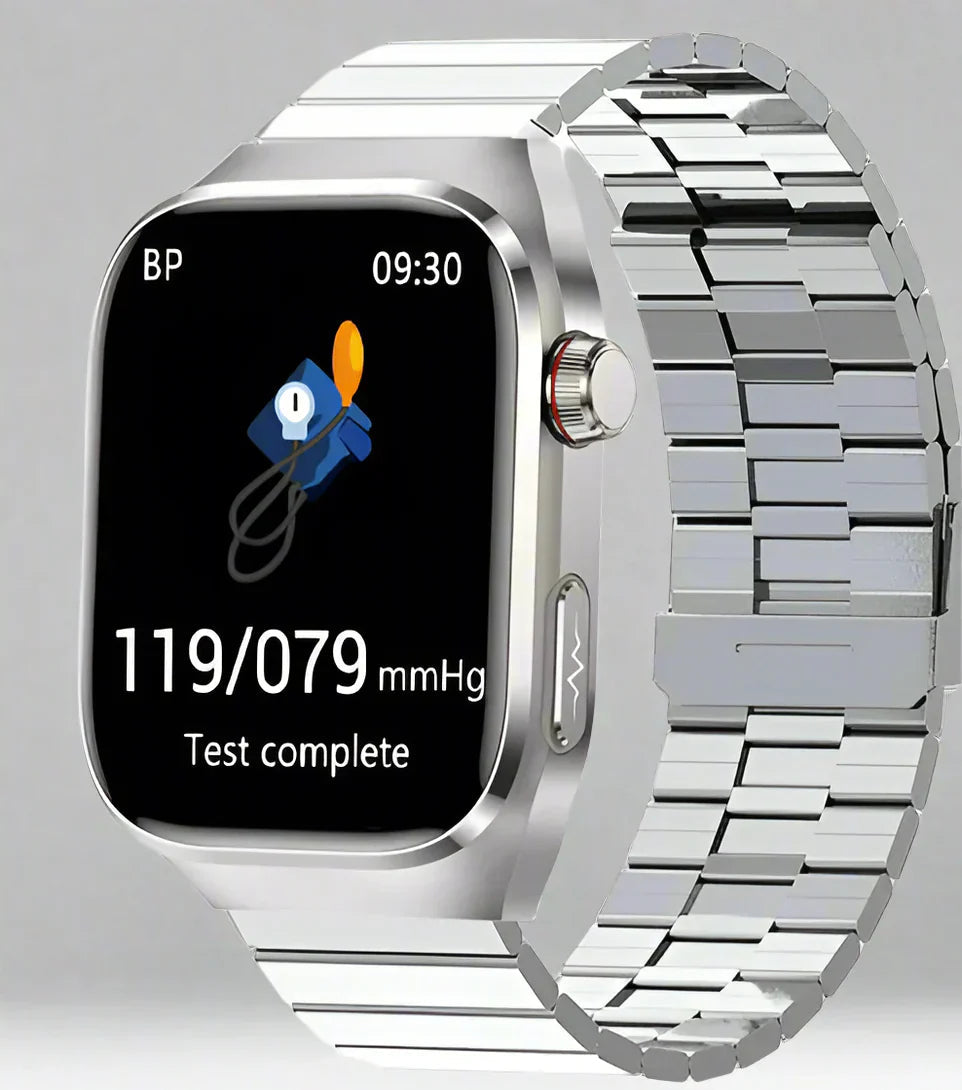 Smartwatch | Blood Sugar, Uric Acid & ECG Monitoring | AMOLED Touchscreen | Up to 15-Day Battery