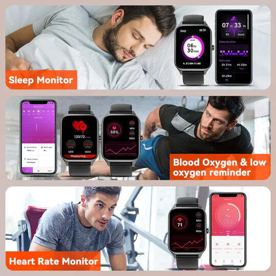 Smartwatch | Non-Invasive Blood Glucose Monitoring | Heart Rate & Sleep Tracking | 7-Day Battery Life