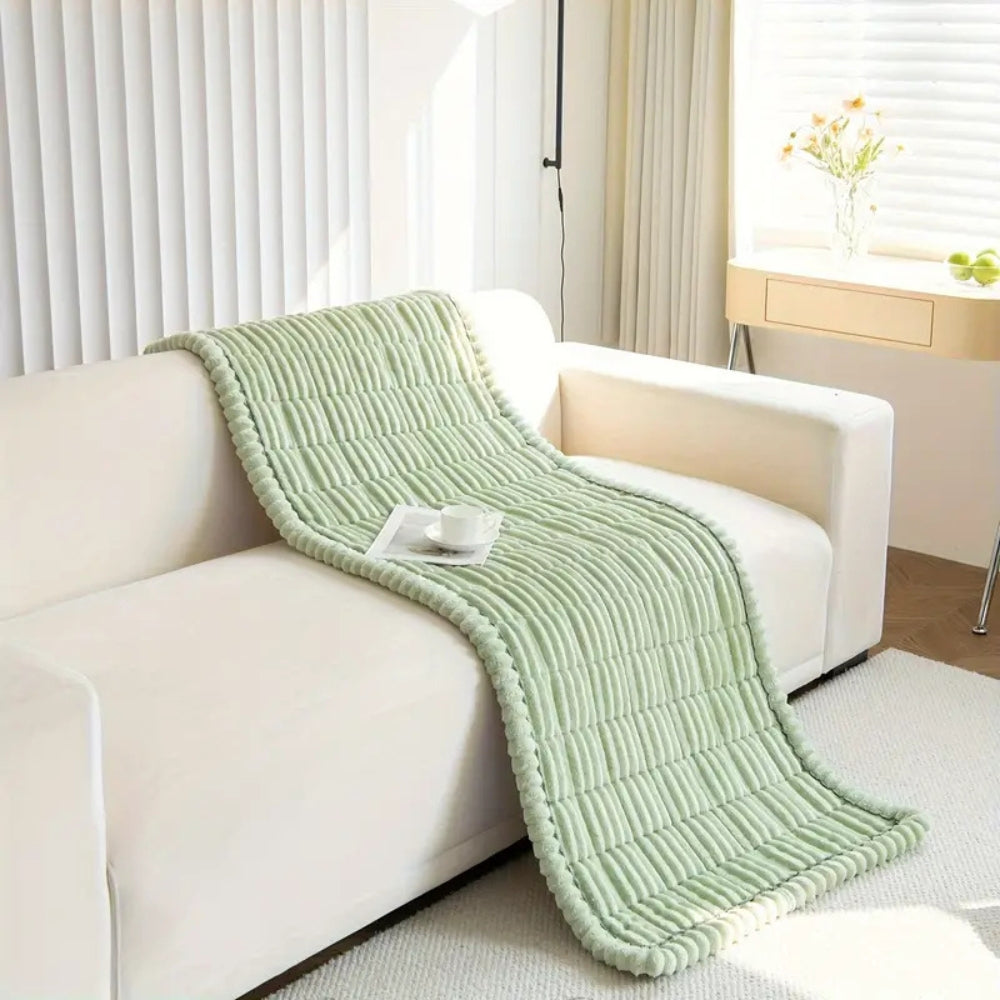 Sofa Cover | Plush Microfiber Flannel With Hand-Pleated Edges | Non-Slip, Machine Washable