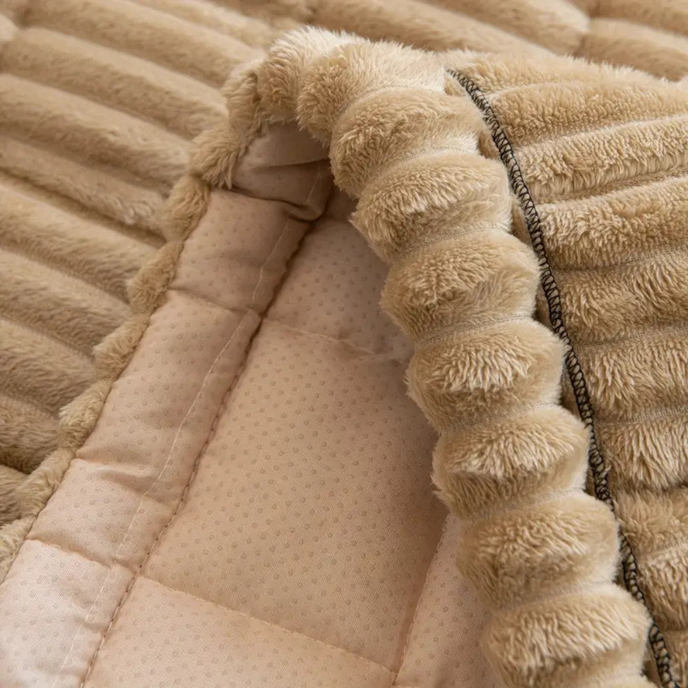 Sofa Cover | Plush Throw with Pleated Edges | Microfiber Blend | Machine Washable