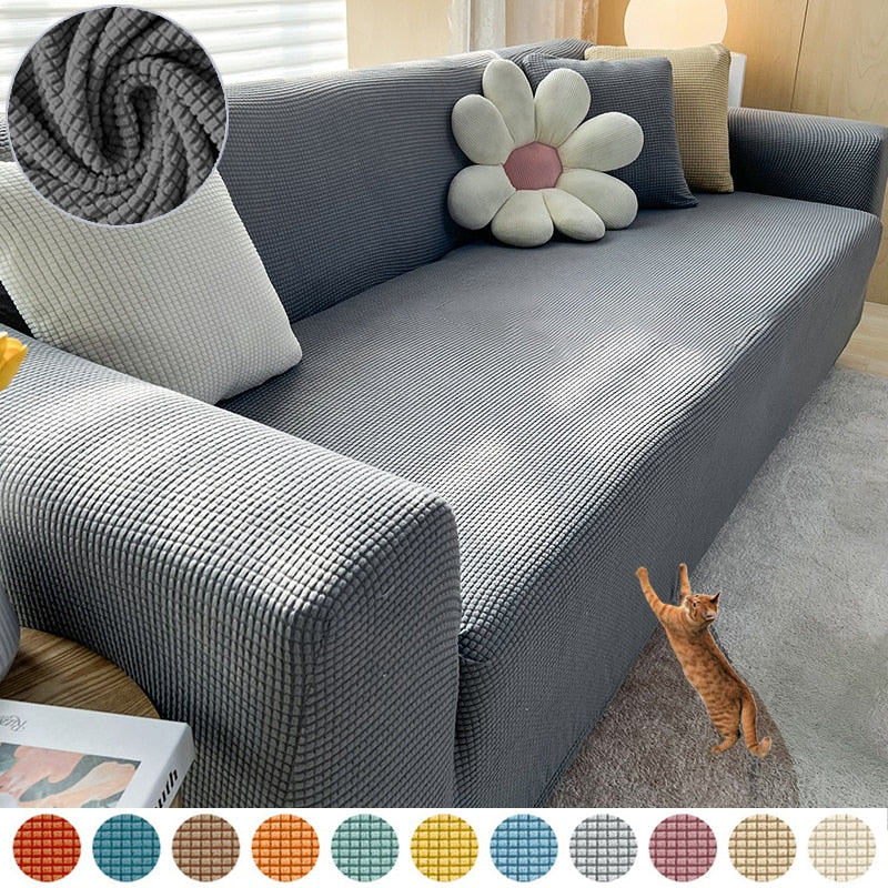 Sofa Cover | Waterproof Stretch Slipcover | Elastic Hem & Reversible | Dust & Scratch Protection