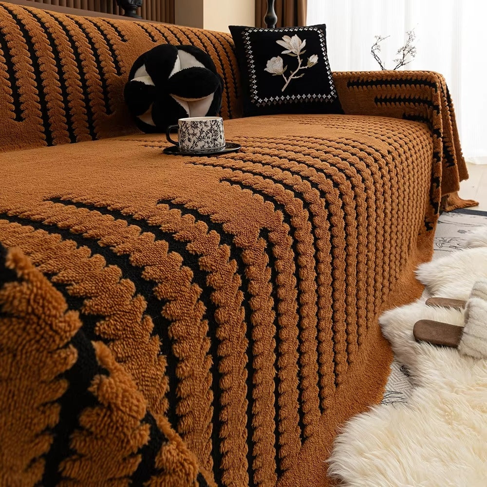 Sofa Throw | Quilted Plush Microfiber | Anti-Slip Backing & Sofa Protection