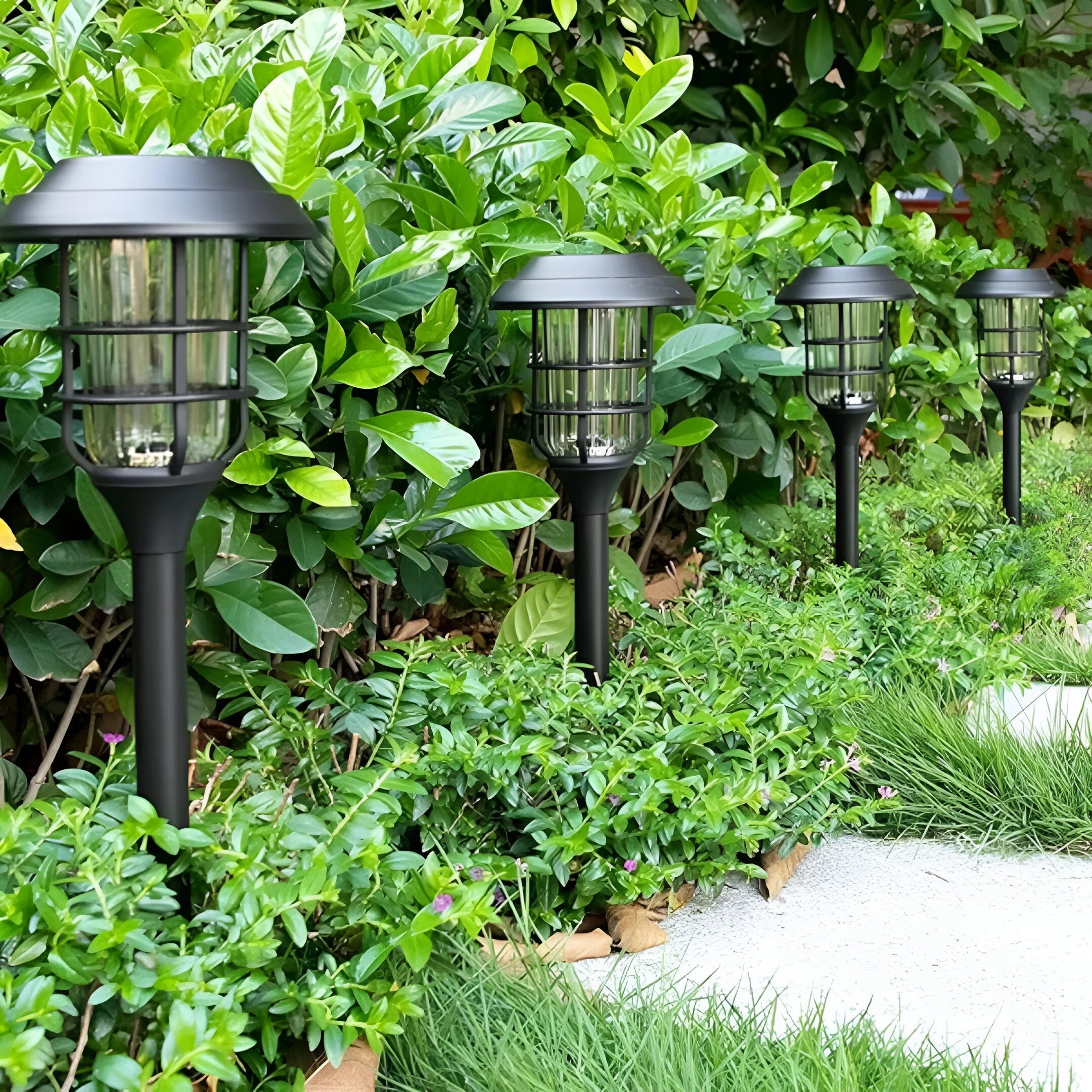 Solar Garden Lights | Flickering Warm Glow | Weatherproof & Durable | 6-Pack