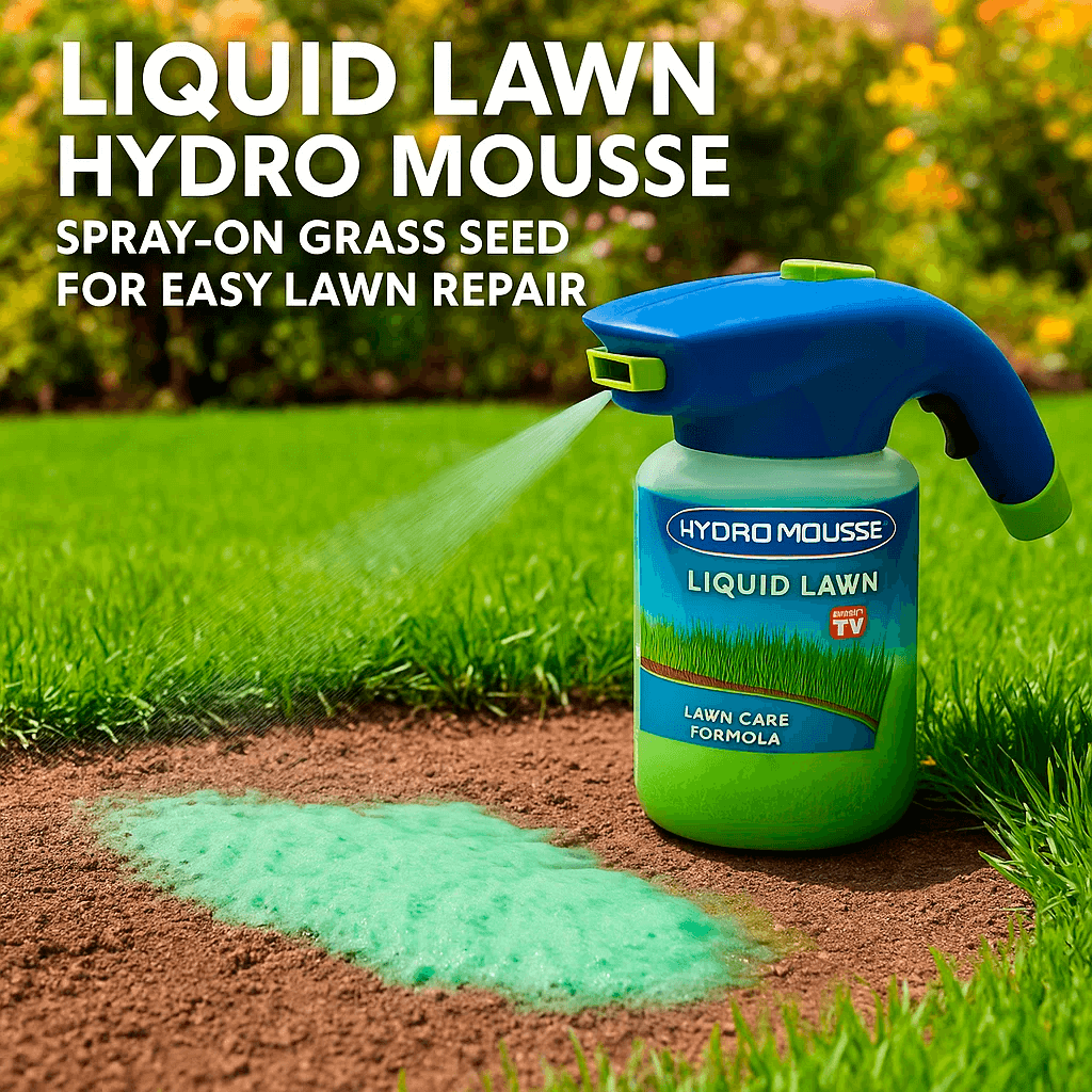 Spray-On Lawn Repair Kit | Hydroseeding Foam Spray | Covers 100 sq ft