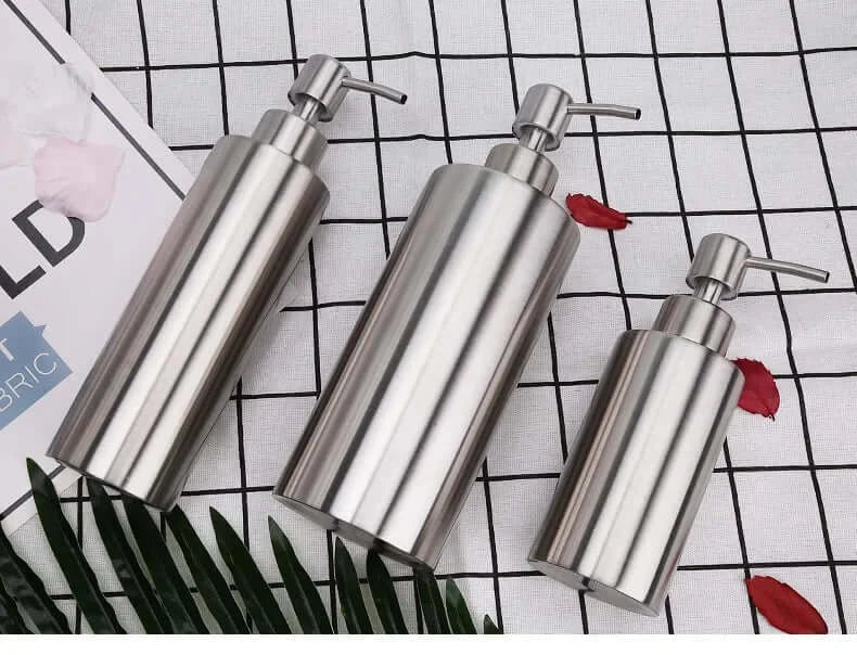 Stainless Steel Soap Dispenser | Hand Pump | Polished Gloss Finish | Refillable & Reusable
