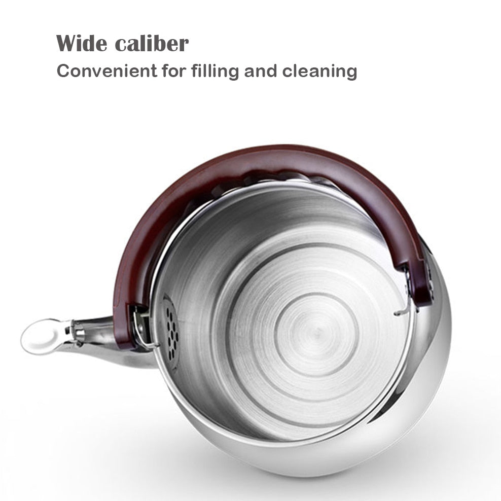 Stainless Steel Whistling Kettle | Thick-Walled Durable Design | Cool-Touch Ergonomic Handle