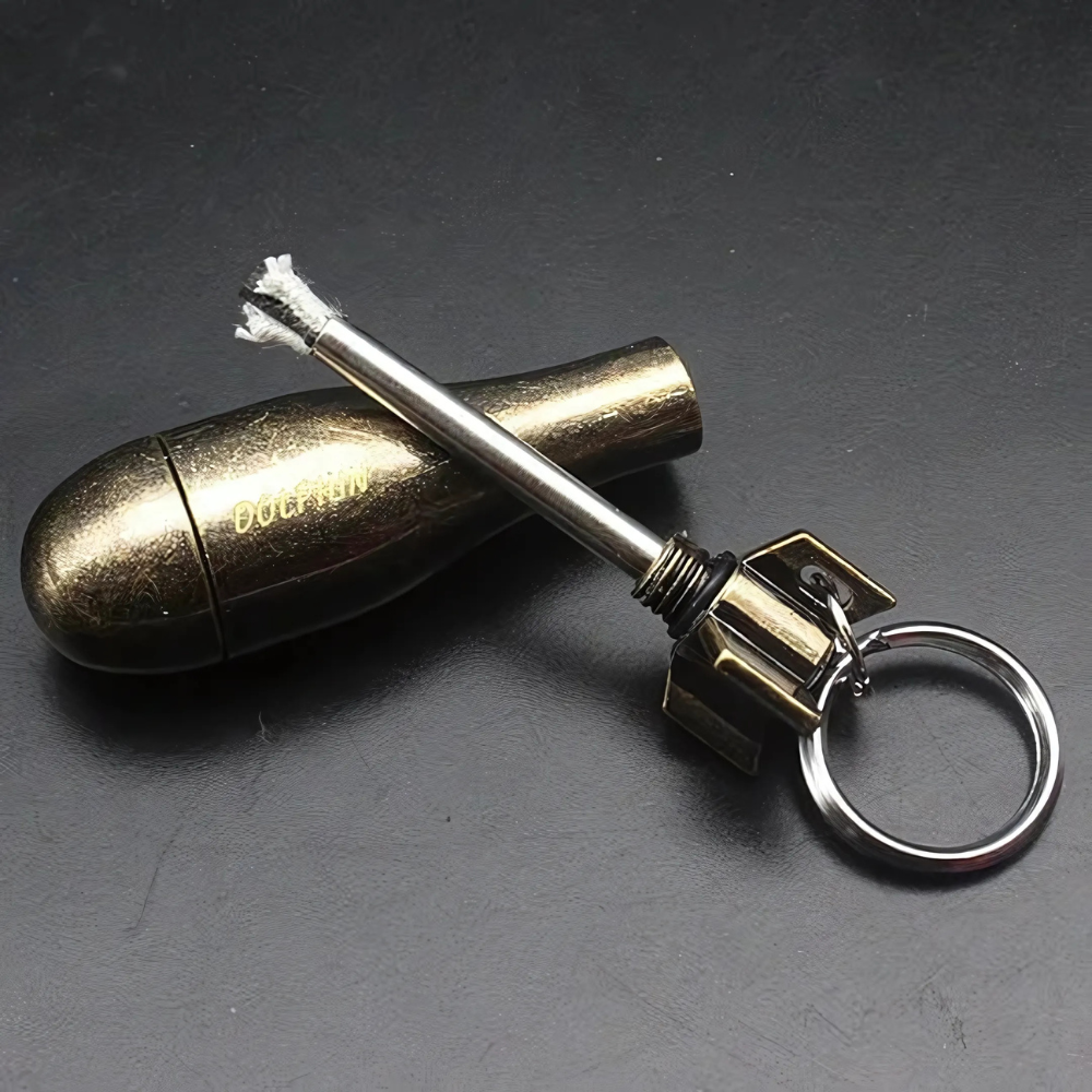 Survival Fire Starter Keychain | Waterproof Flint Igniter | All-Metal Bottle Opener