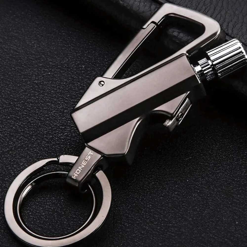 Survival Fire Starter Keychain | Waterproof Flint Igniter | Metal Bottle Opener | Camping