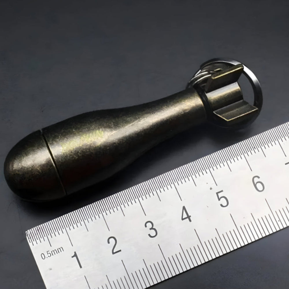 Survival Fire Starter Keychain | Waterproof Flint Igniter | Metal Bottle Opener | Camping