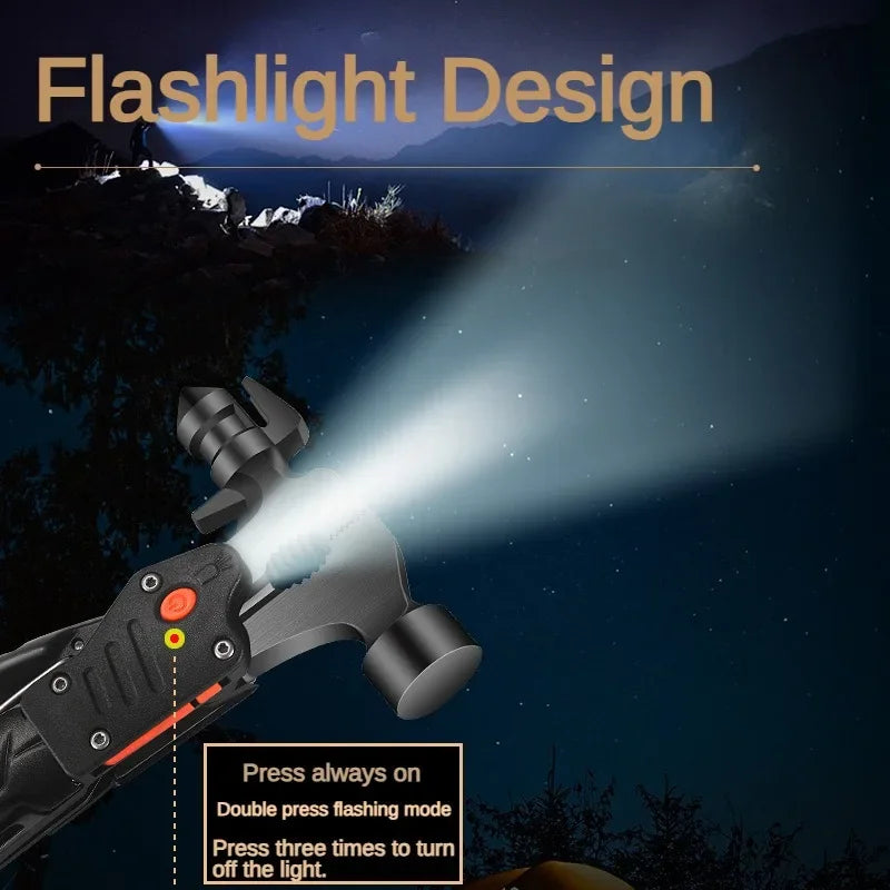 Tactical Multi-Tool | 10-in-1 Survival Tool | Stainless Steel Head | Emergency Use